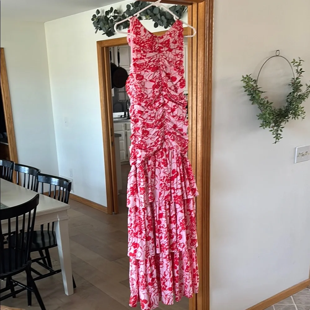 Abercrombie & Fitch Red Floral Maxi Dress